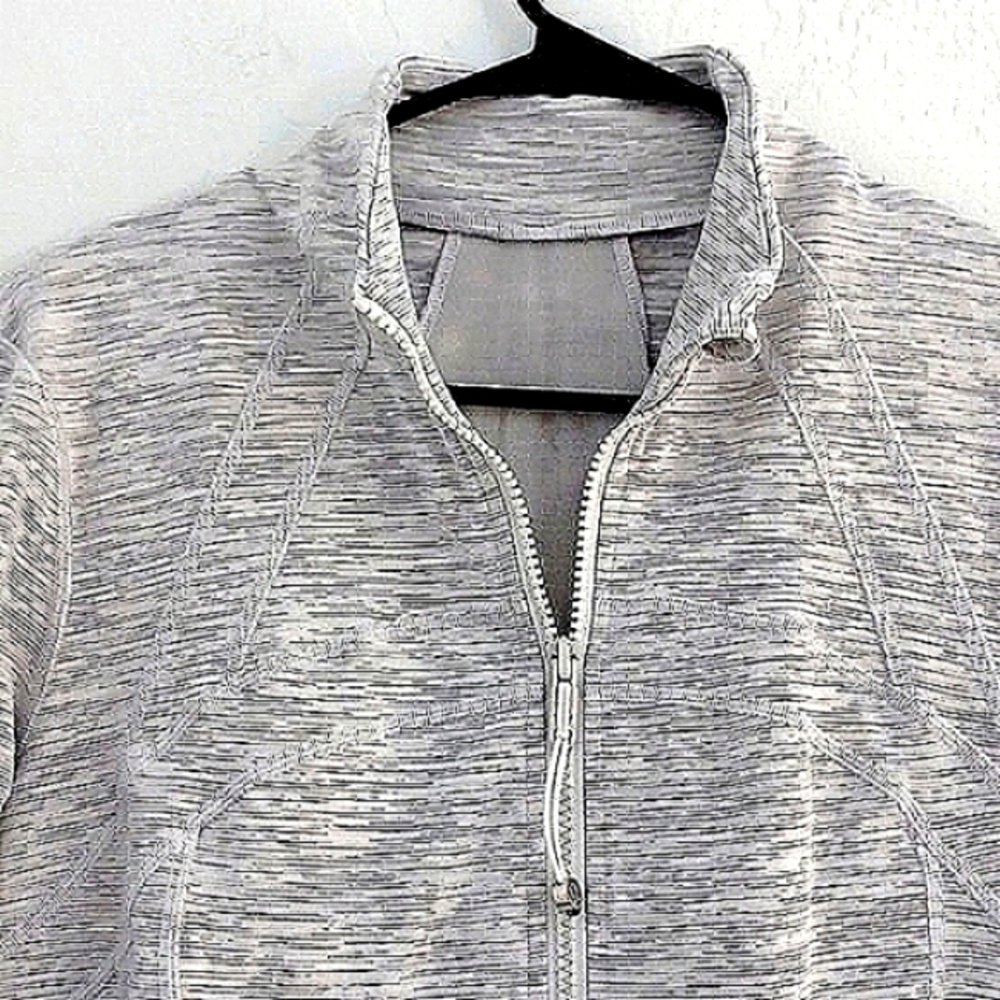lululemon athletica Heathered Light Gray Full-Zip Jacket